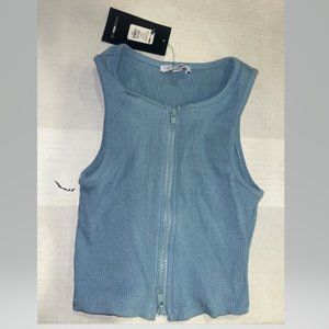 Alexa Snatched Crop Top - Light Blue